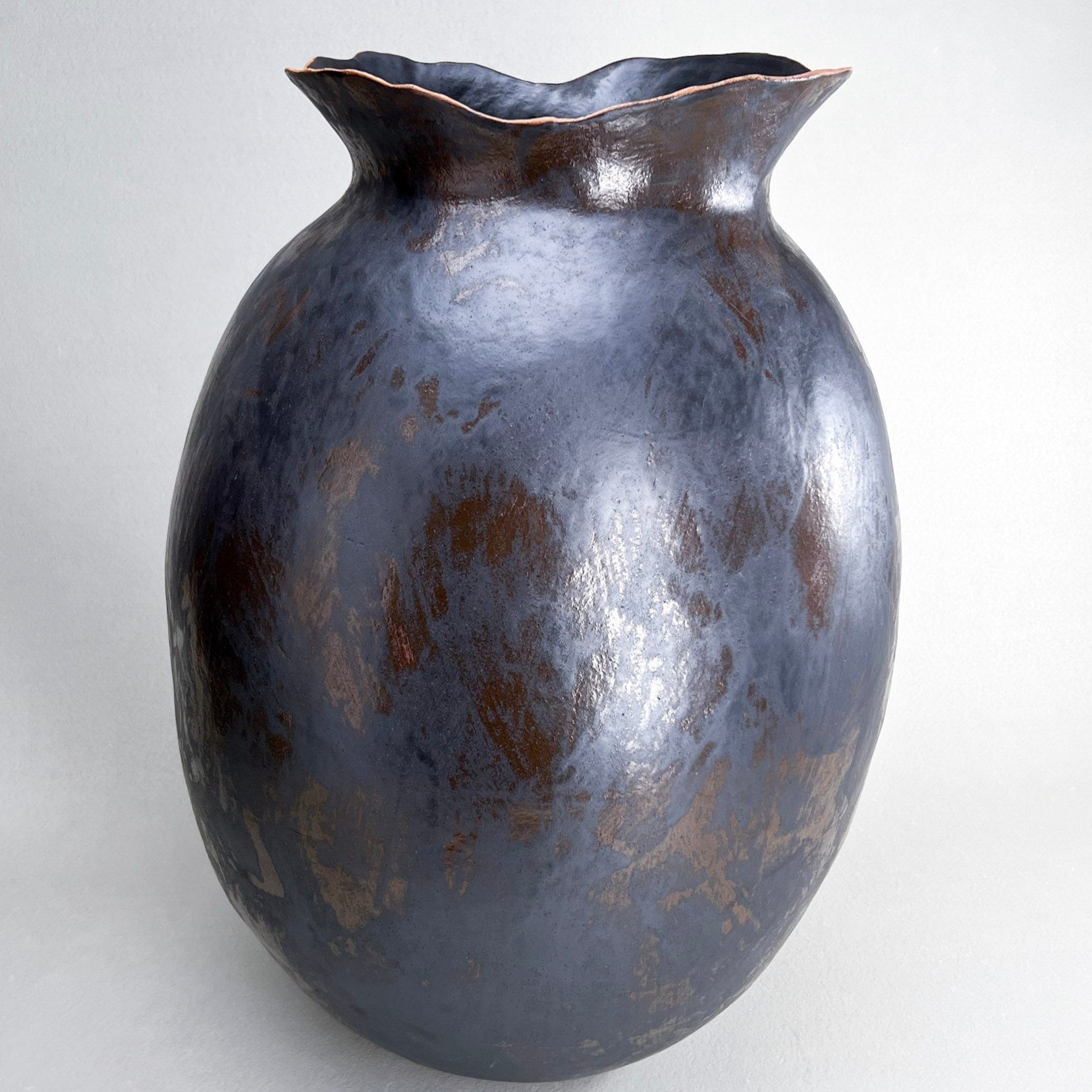 Large Stoneware Black Vase