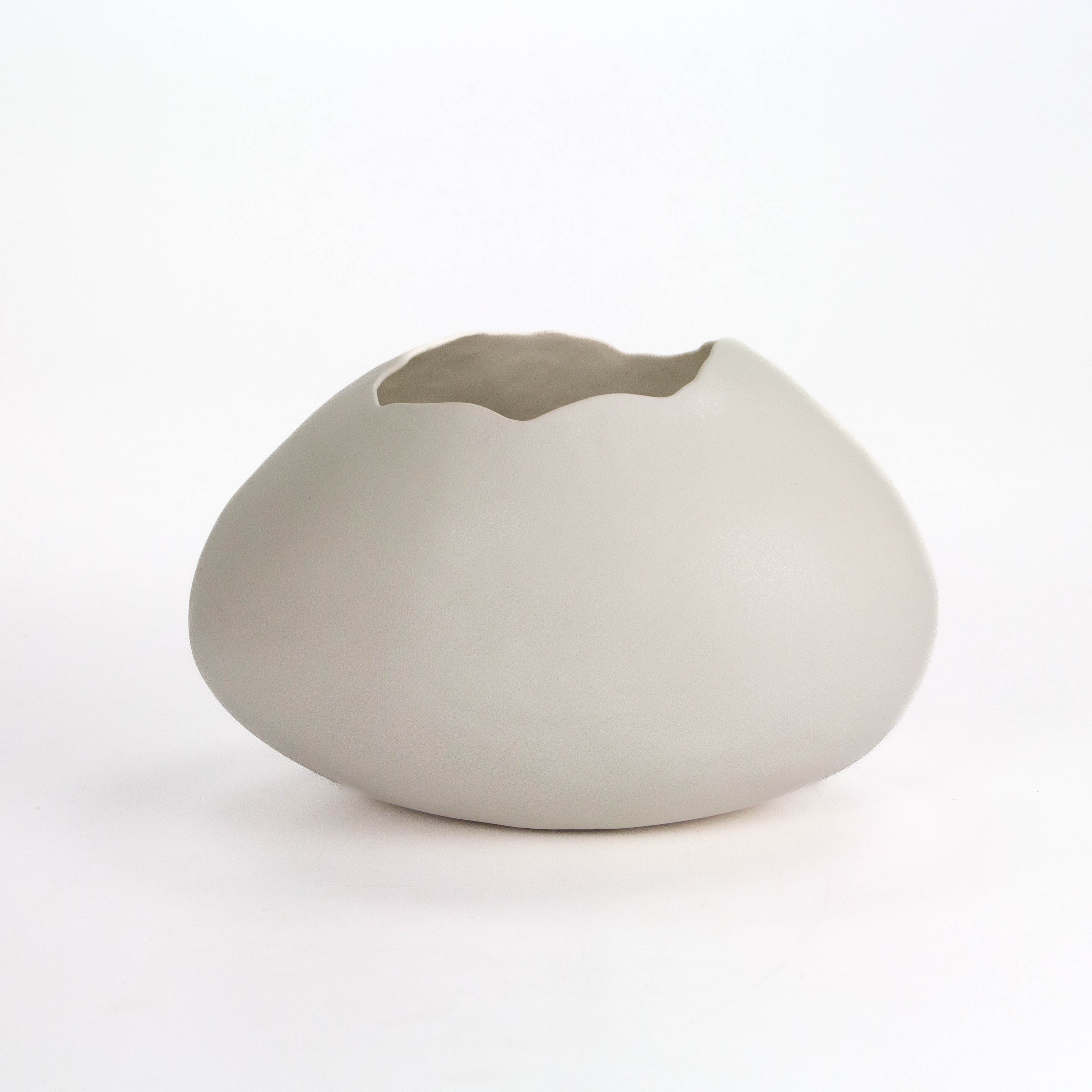 Oval White Vase