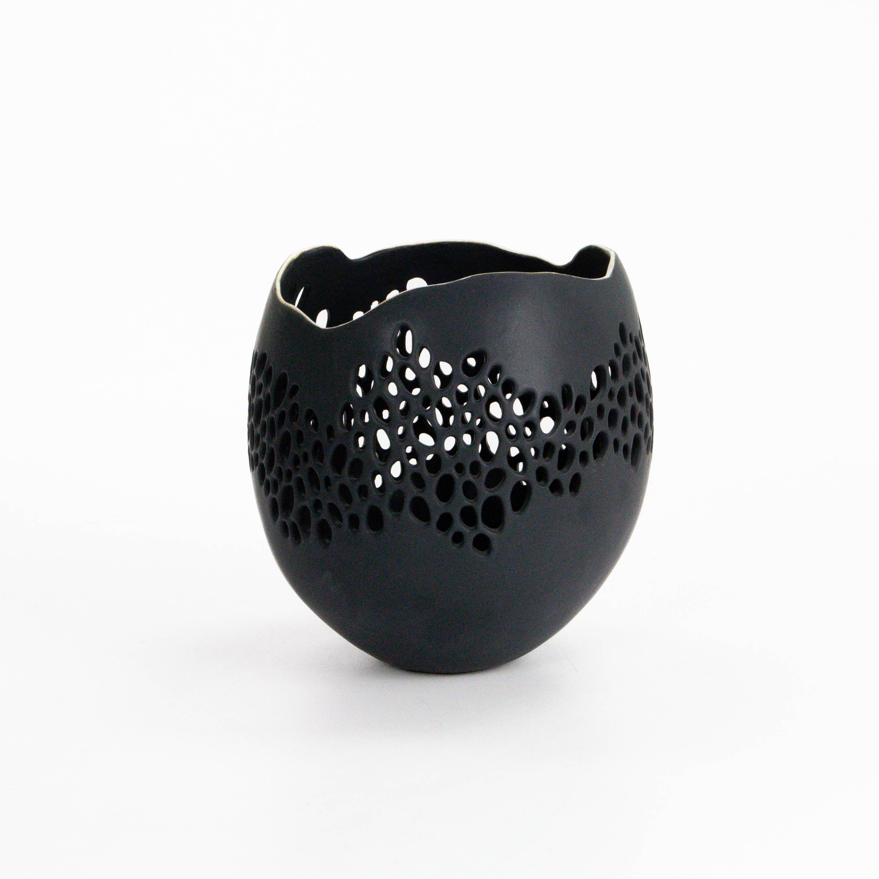 Small Black Lacey Vase