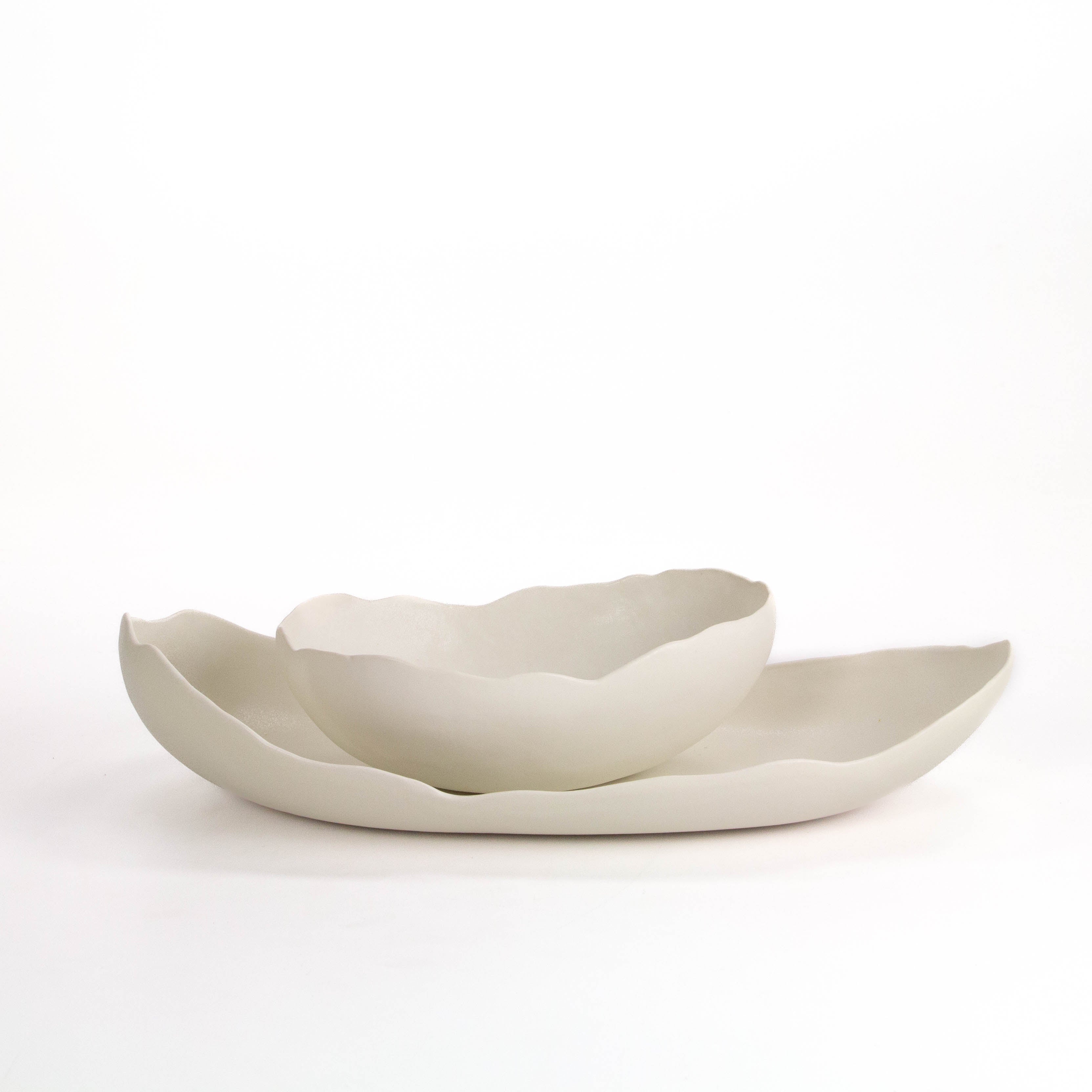 White Appetizer Bowl with Tray