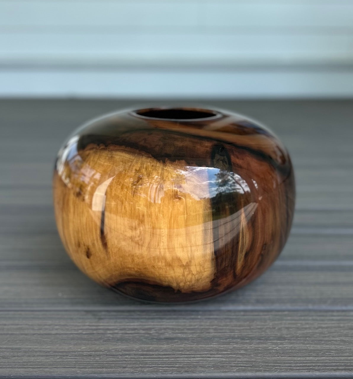 Figured Tulipwood Ellipsoid: 9.5 x 12.5"