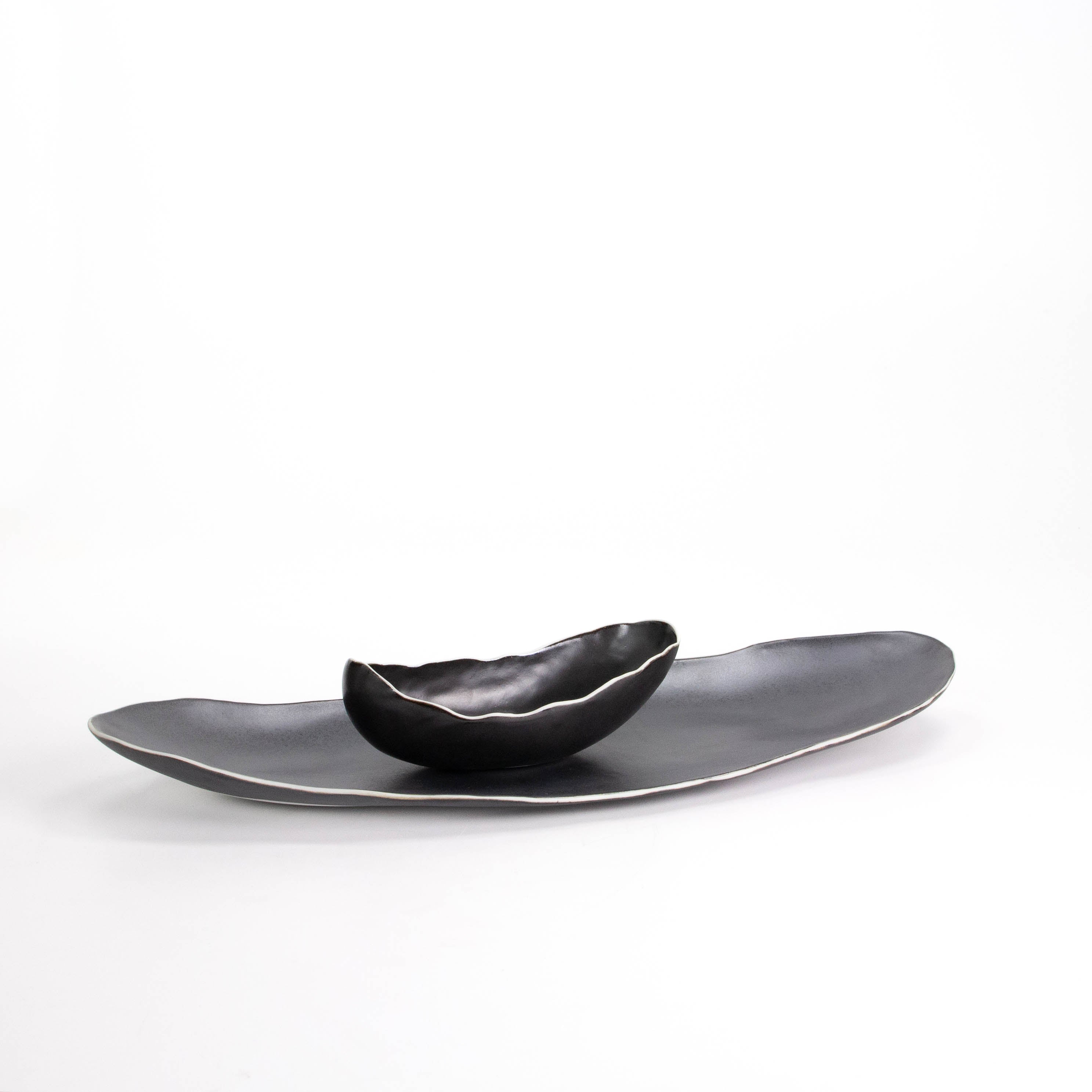 Black Appetizer Bowl with Tray