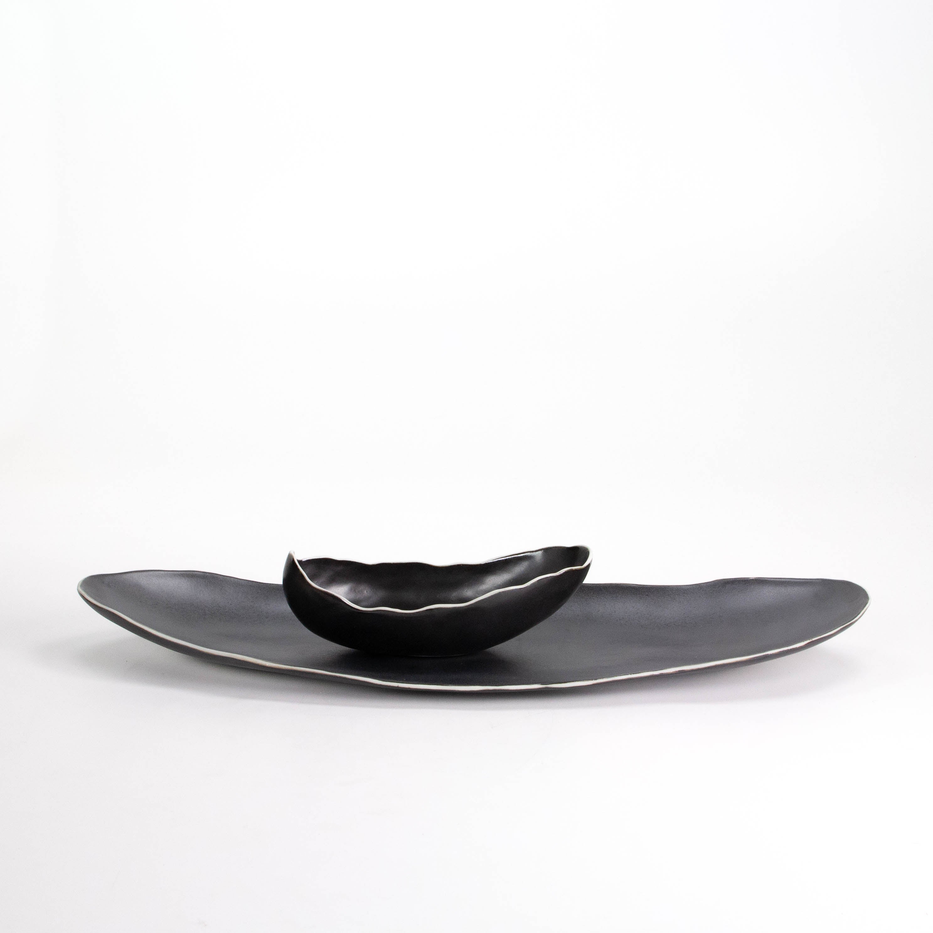 Black Appetizer Bowl with Tray