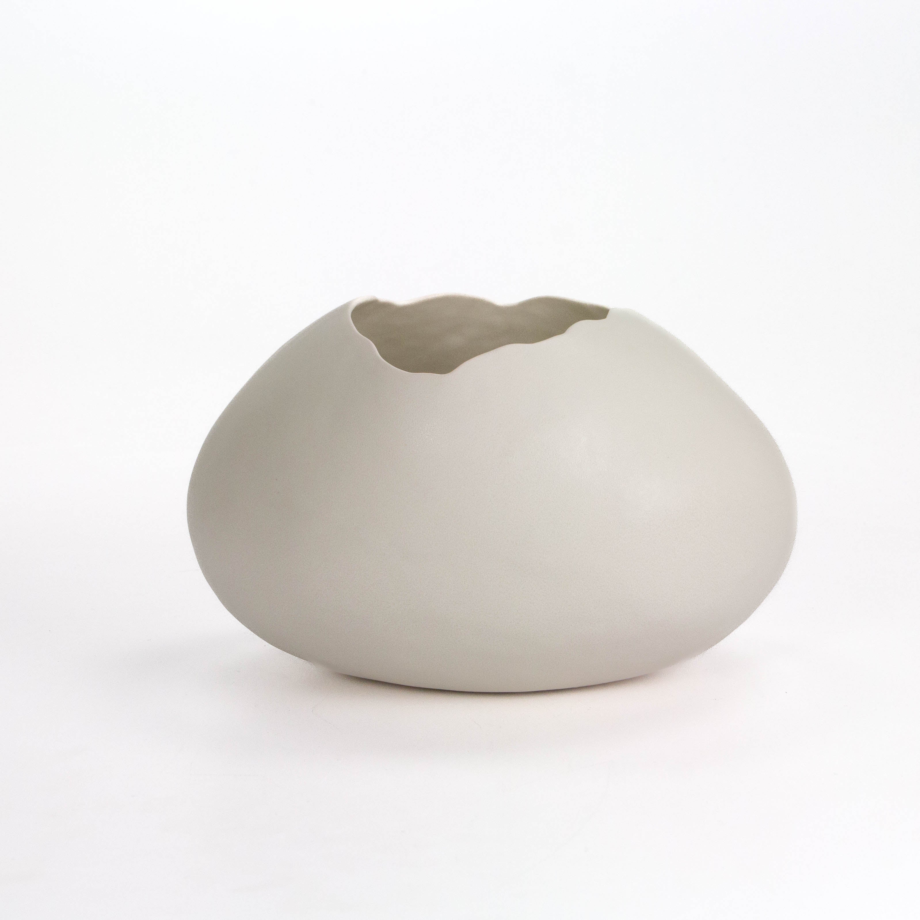 Oval White Vase