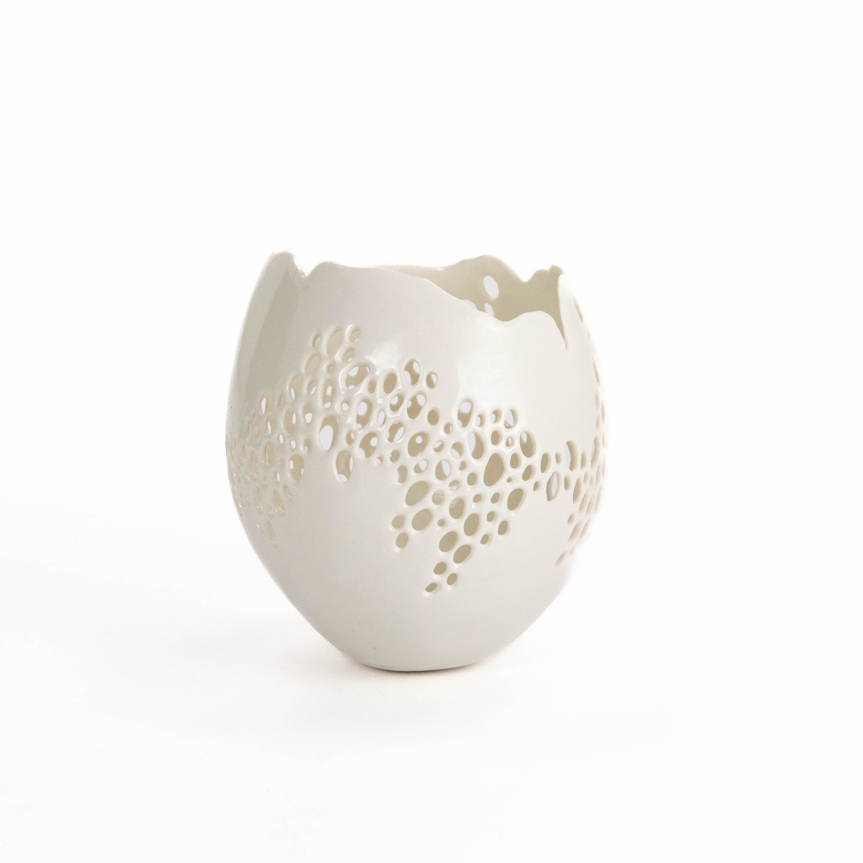 Small White Lacey Vase