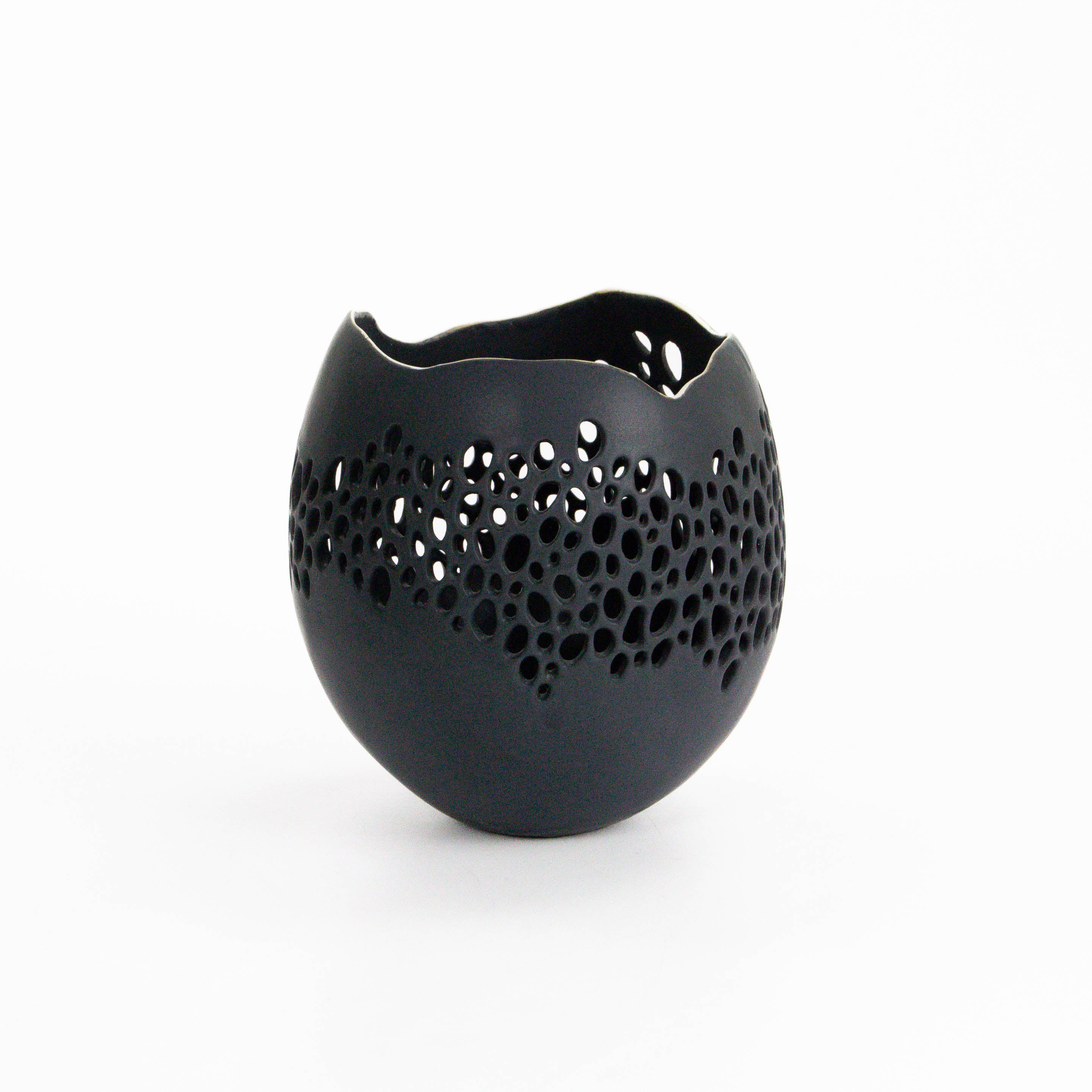 Small Black Lacey Vase