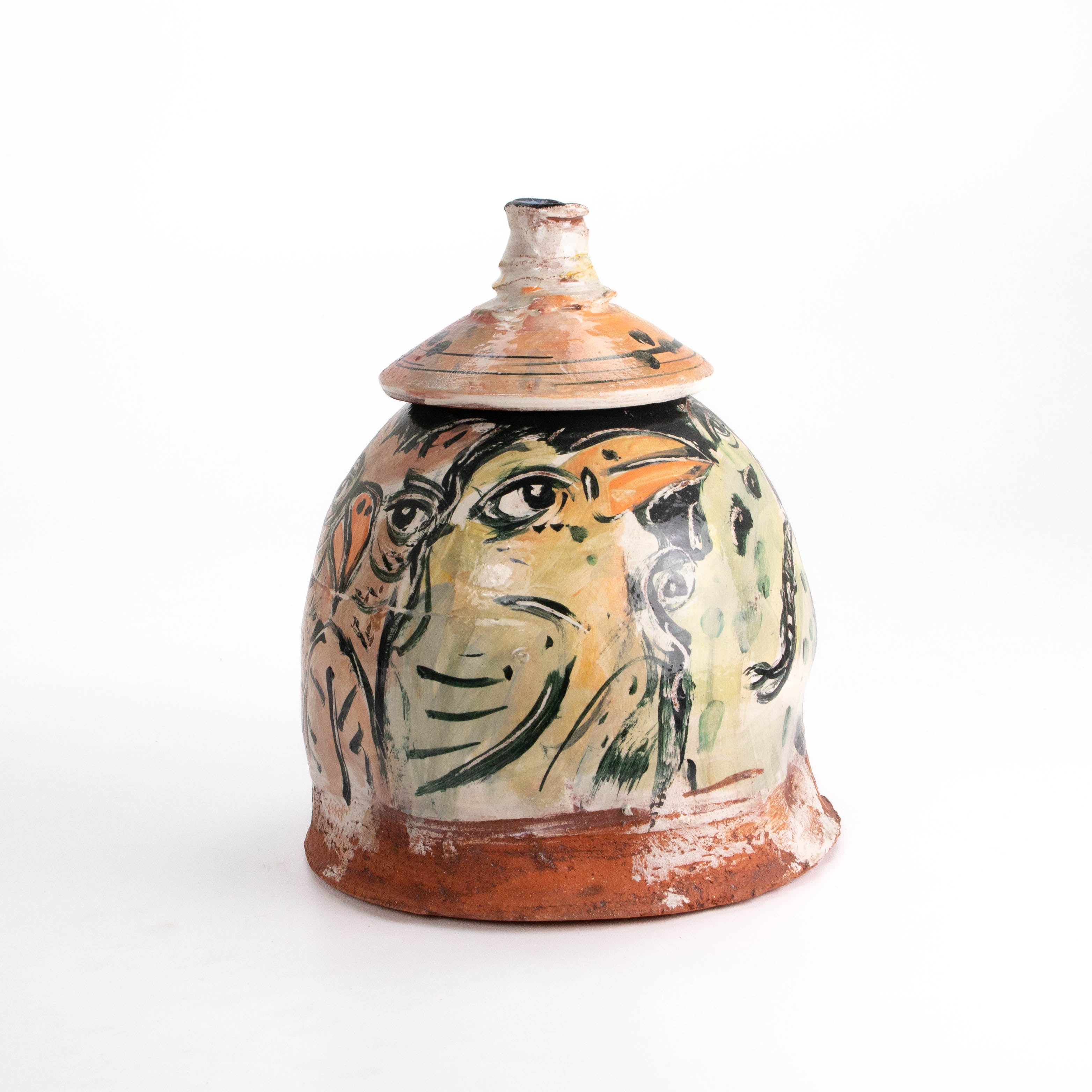 Lidded Jar with Femme and Usual Suspects