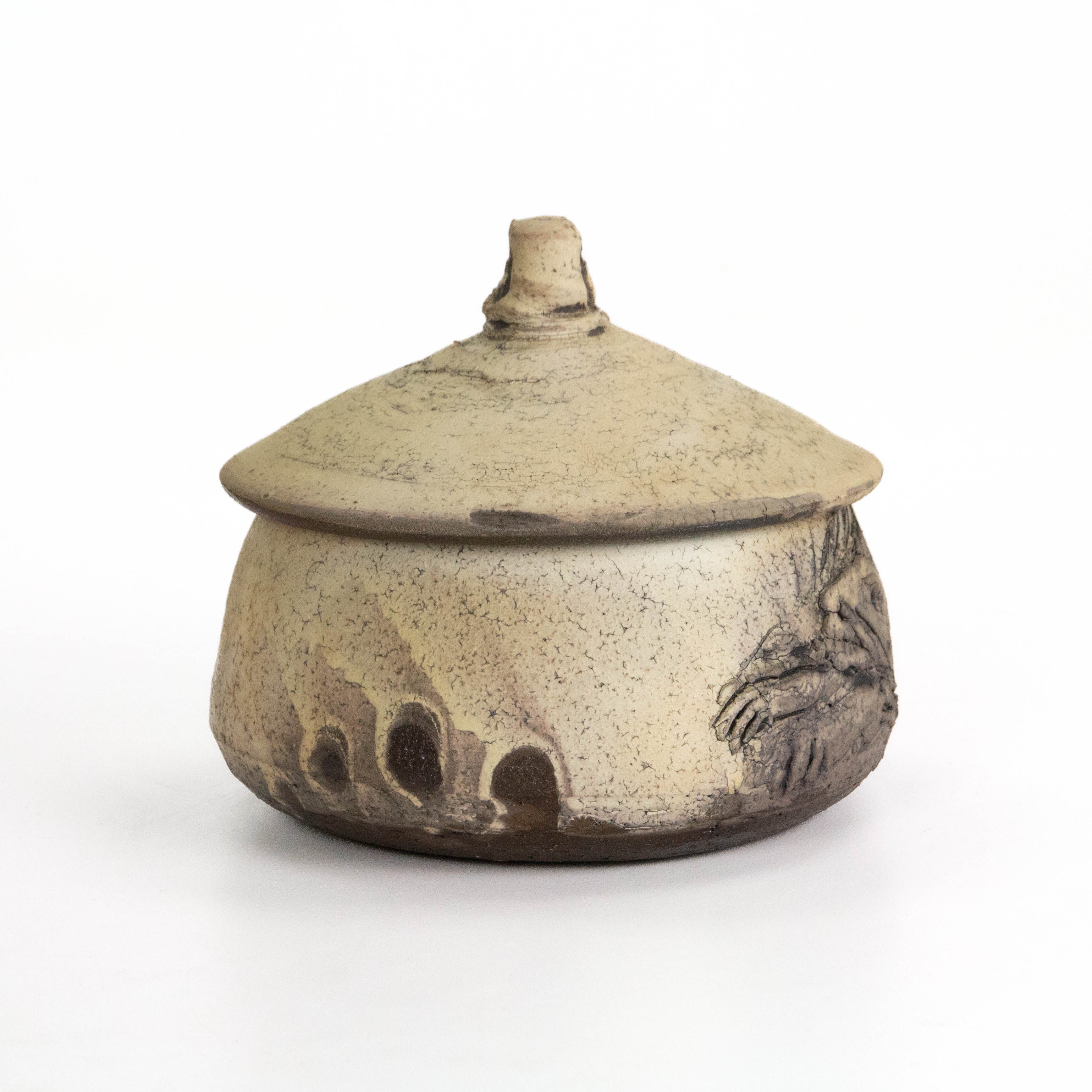 Lidded Bowl with Carved Rabbit