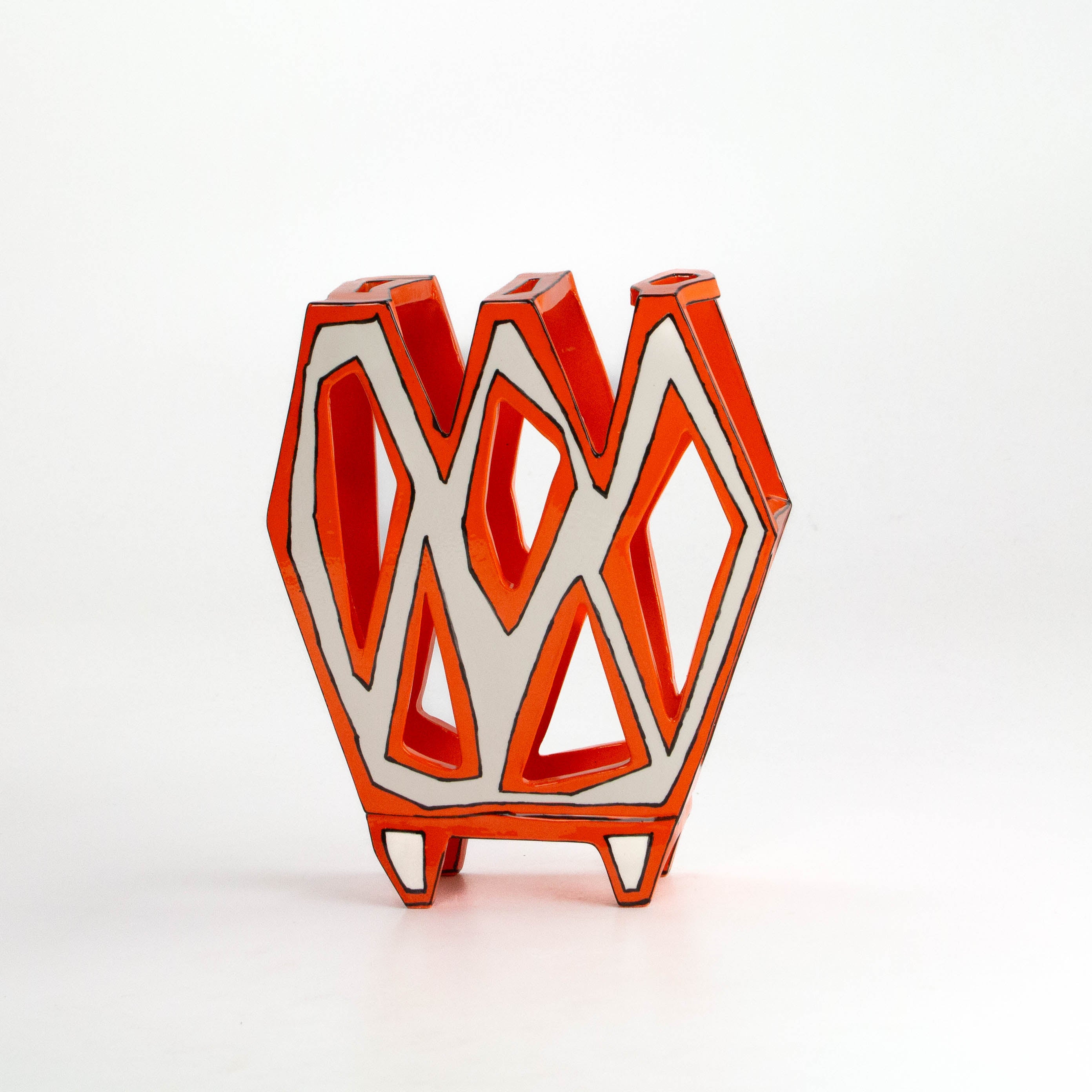 Orange Accordion Vase