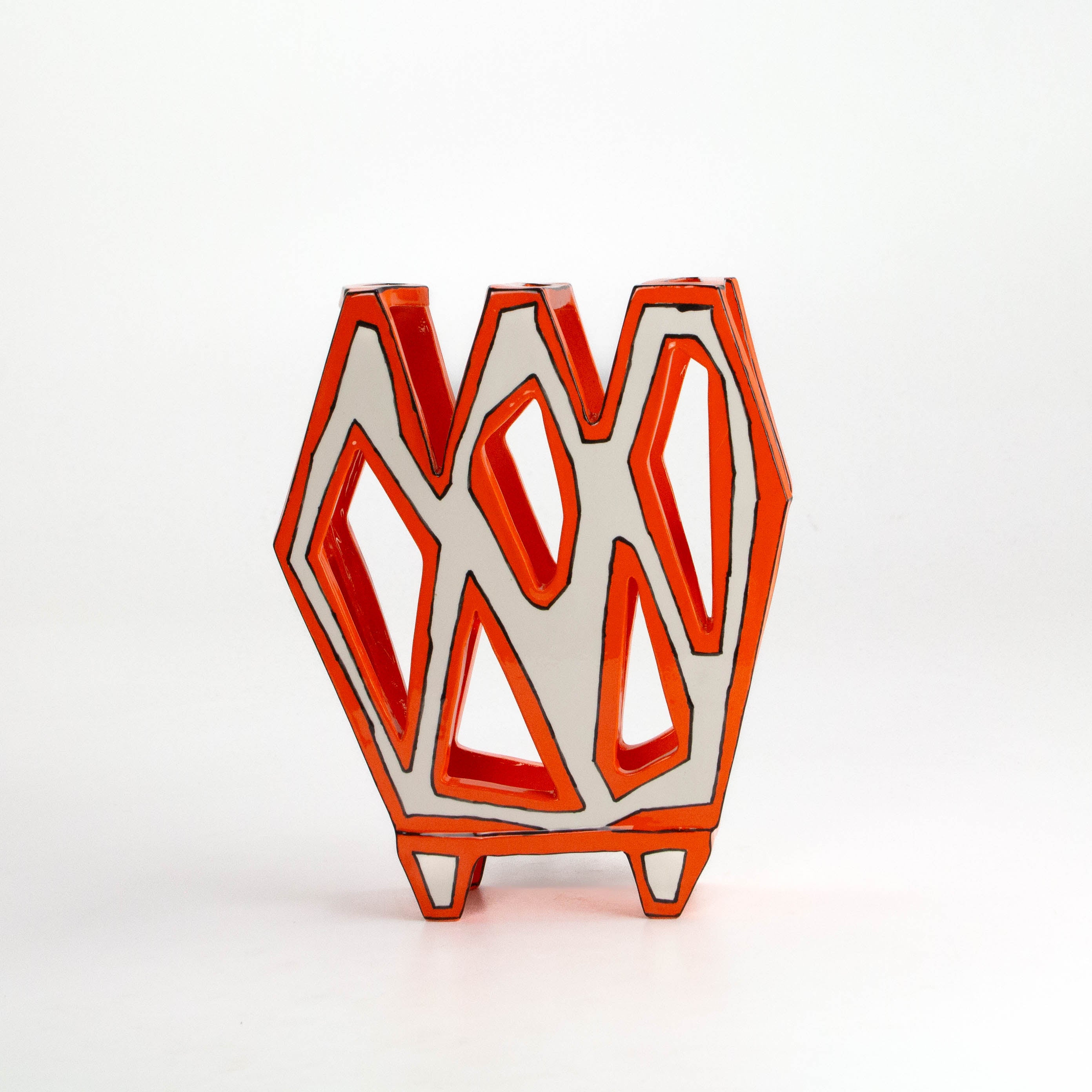 Orange Accordion Vase