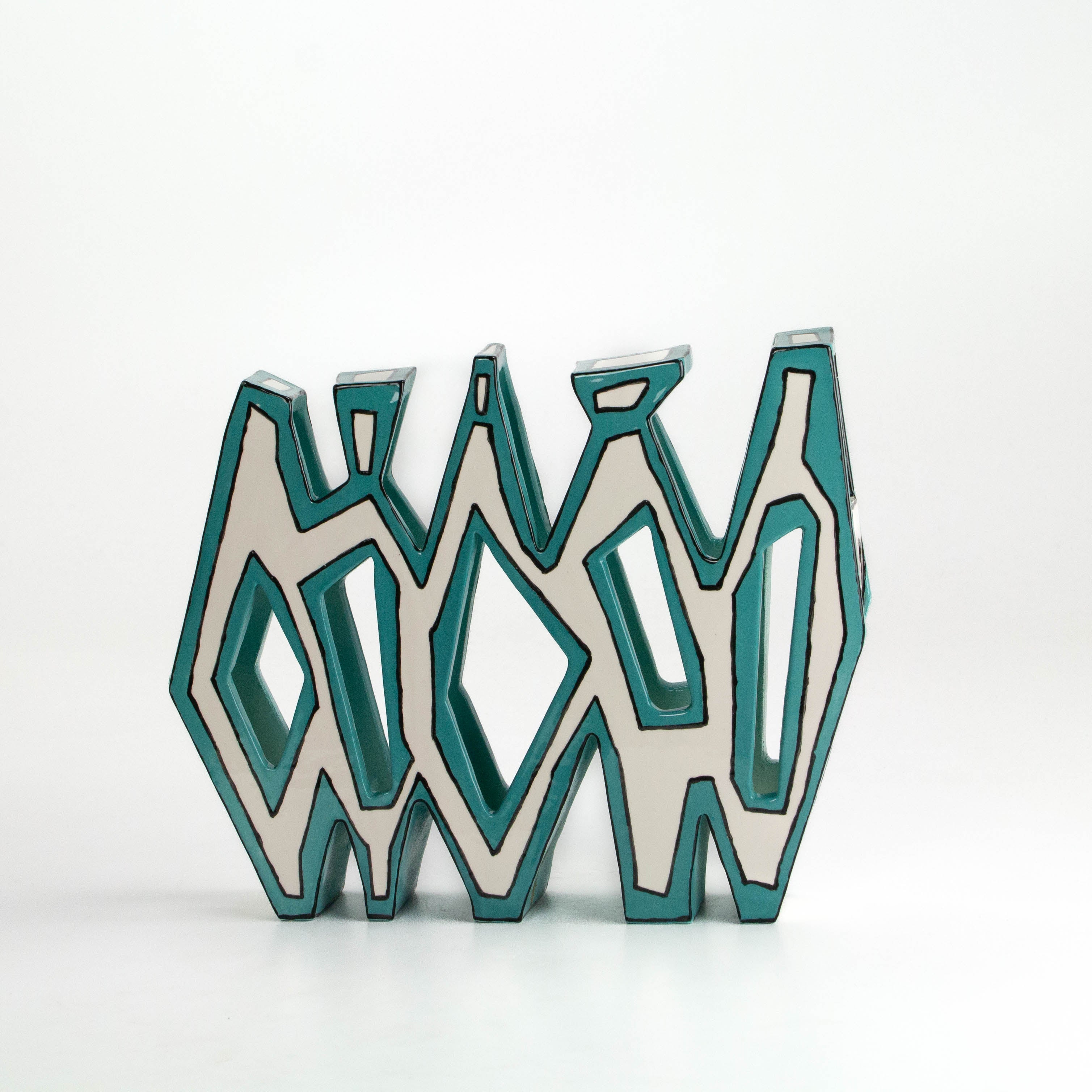 Turquoise Accordion Vase