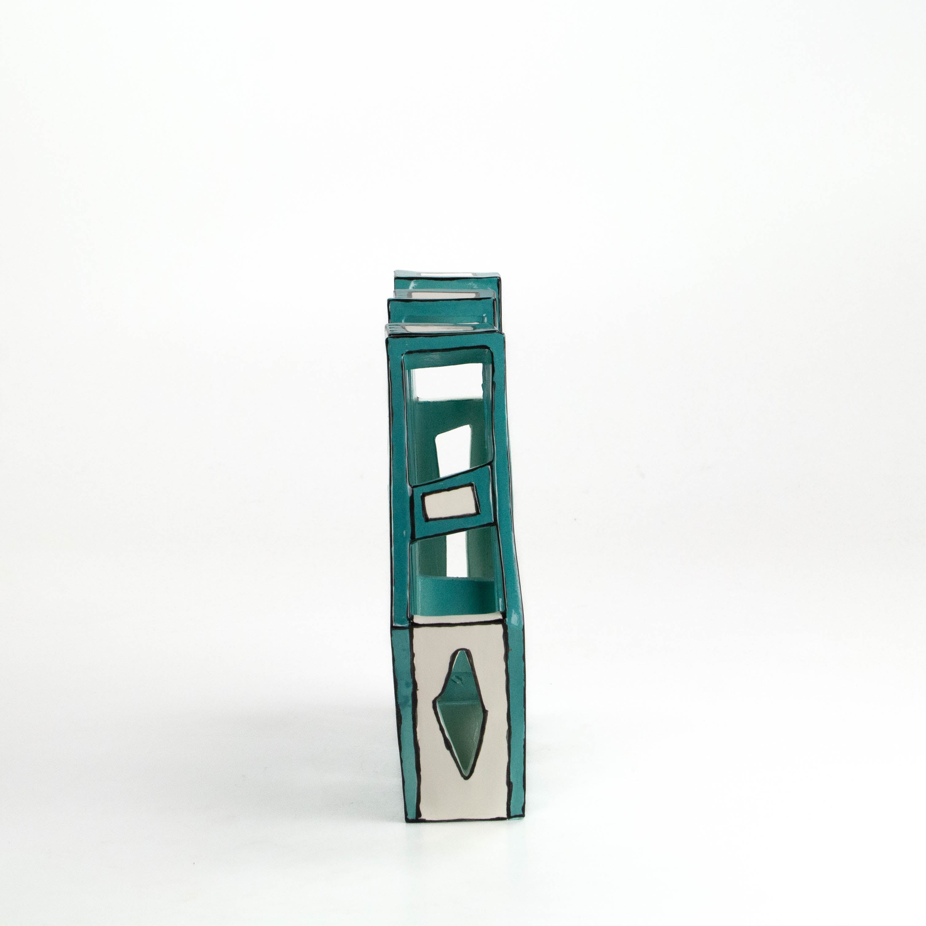 Turquoise Accordion Vase