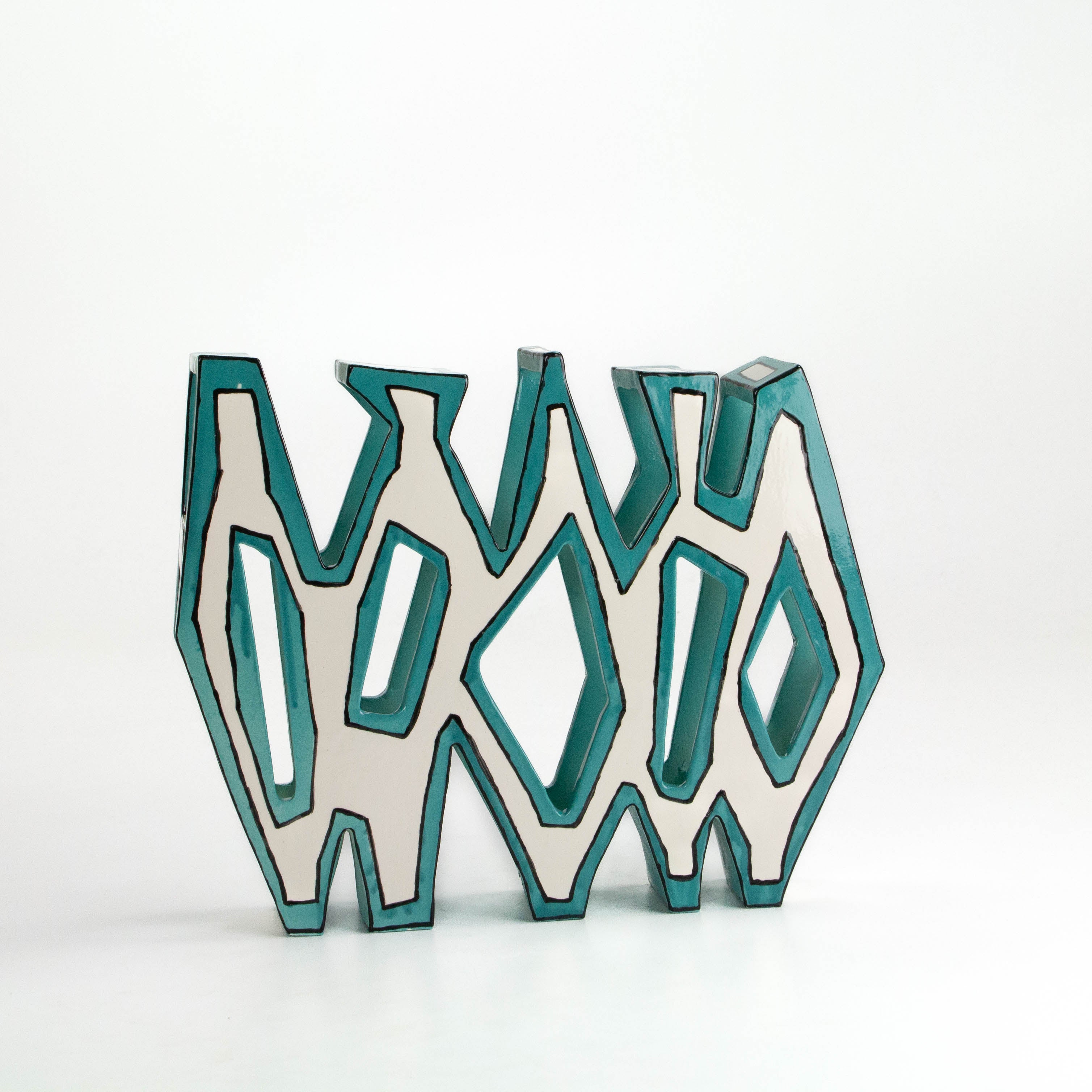 Turquoise Accordion Vase