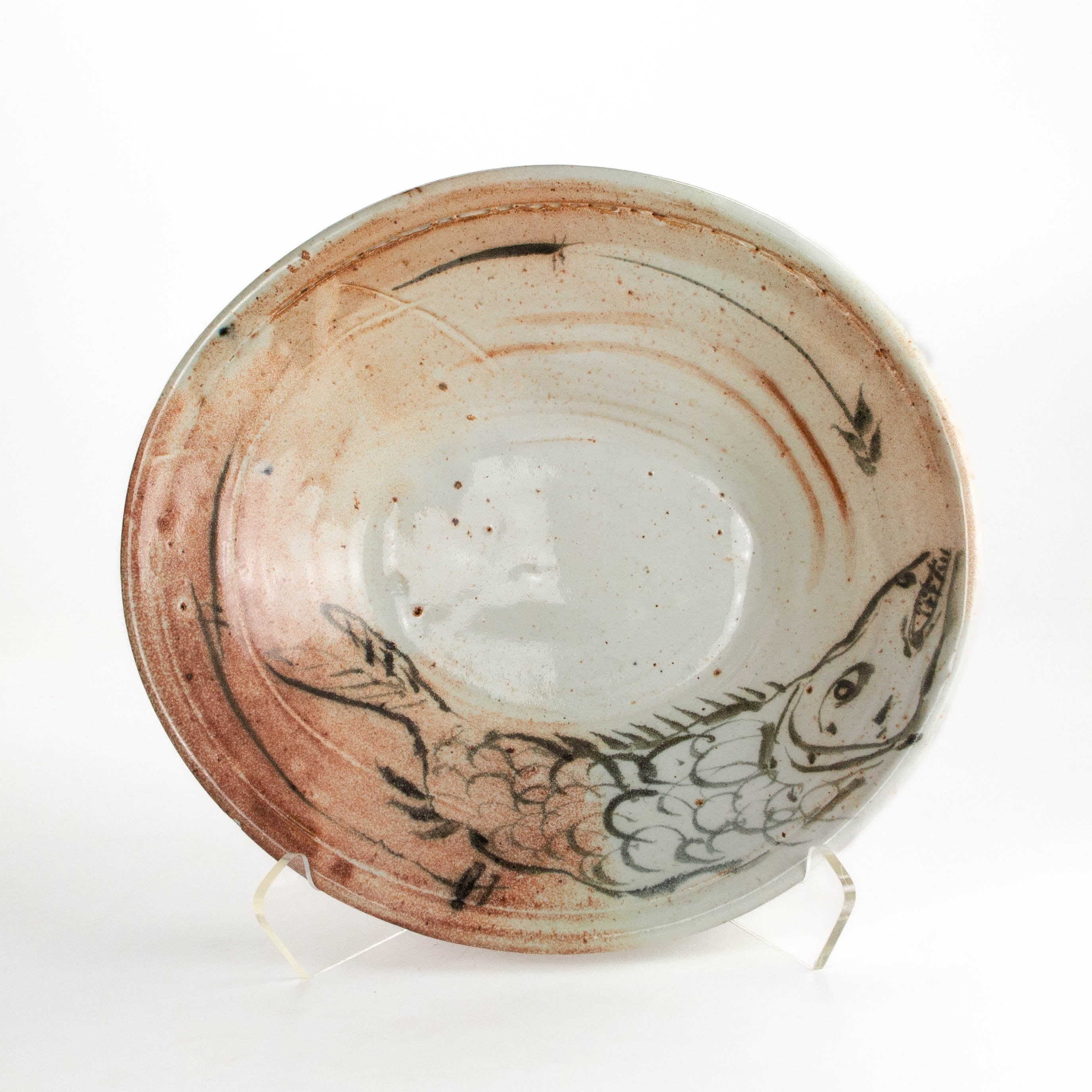 Large Shino Bowl: Fish