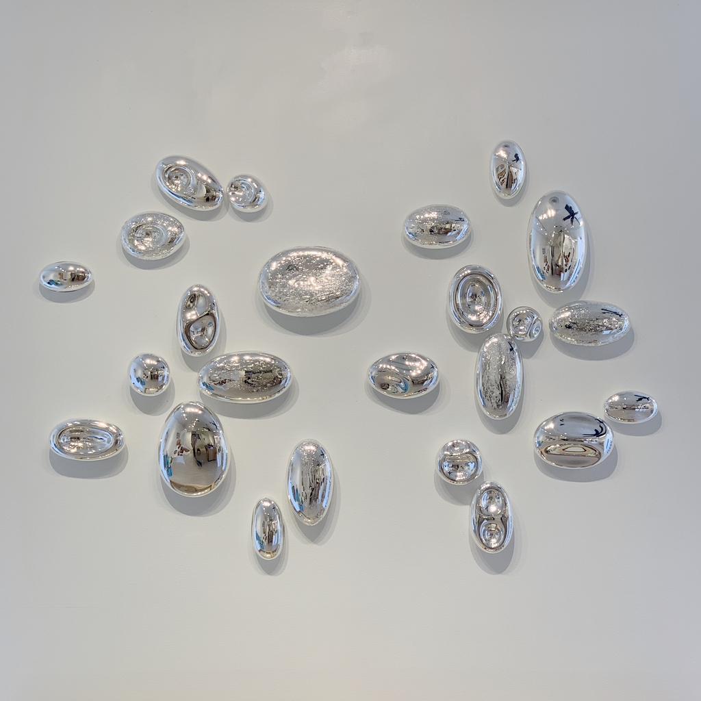 Thor & Jennifer Bueno, Intersecting Silver, blown, silvered glass, 42 x 60”