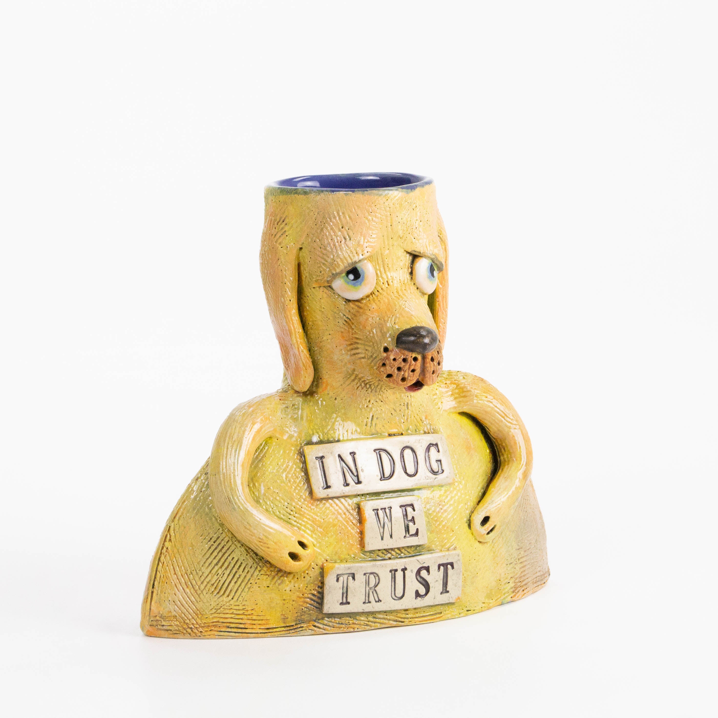 "In Dog We Trust" Dog Vase