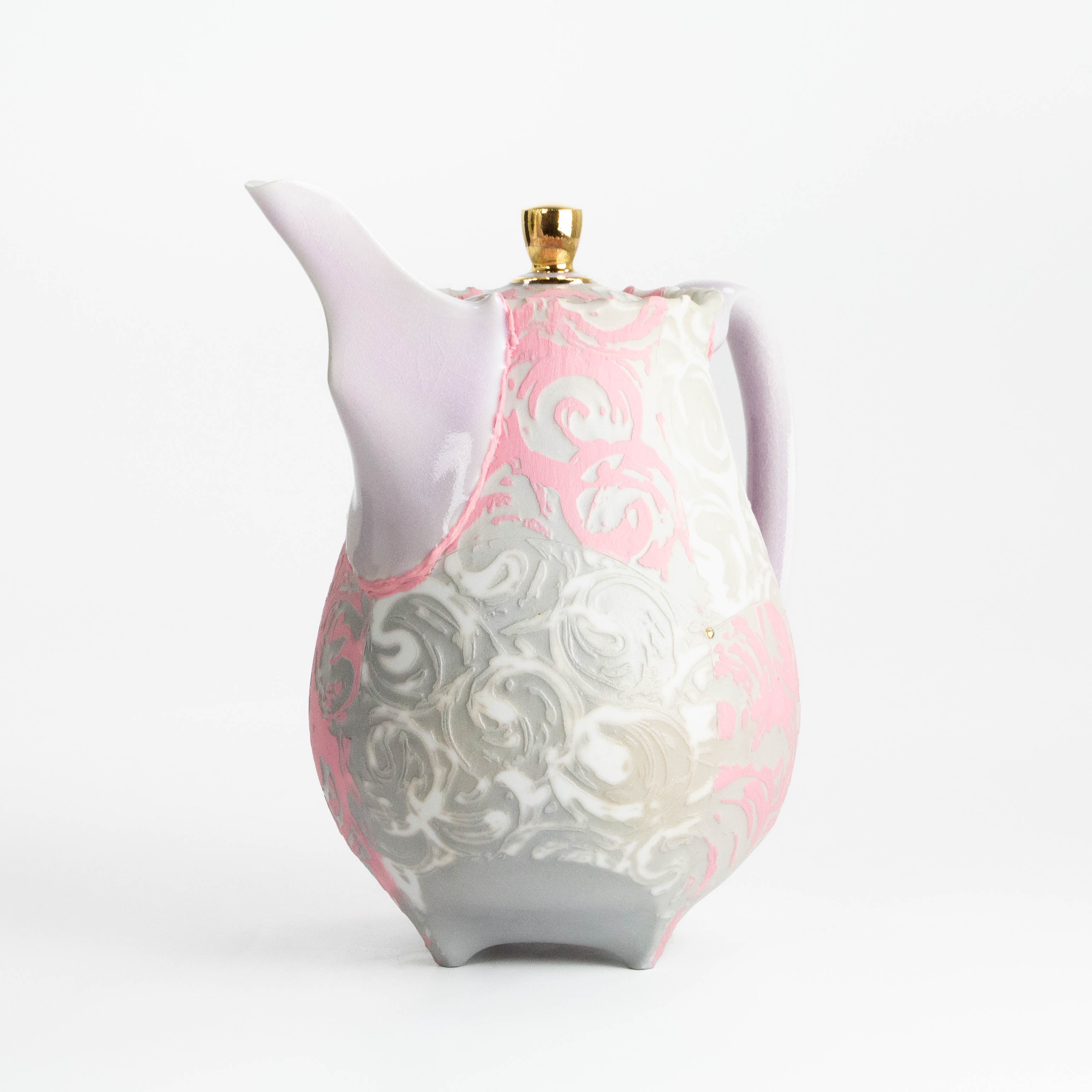 Etched Lidded Pitcher