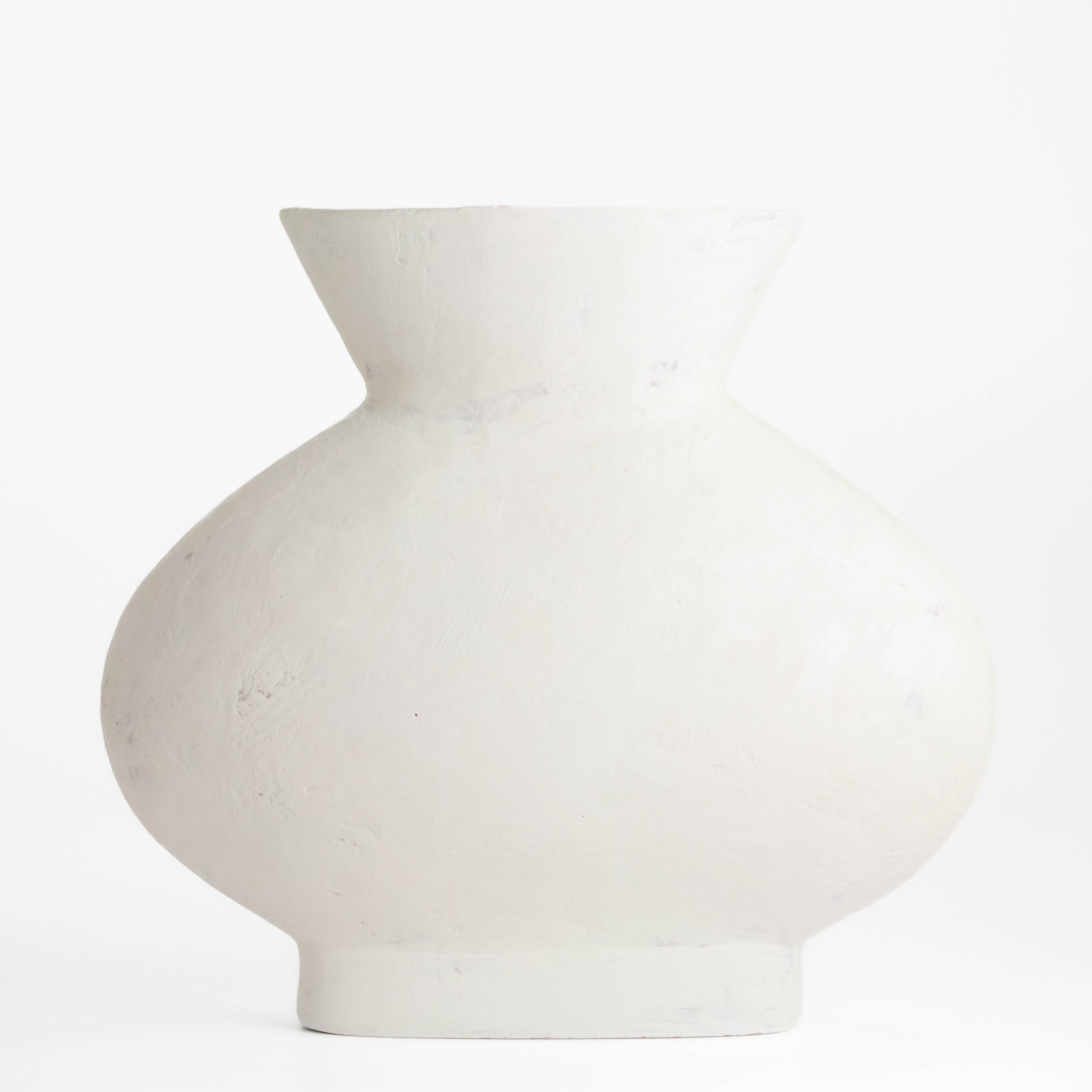 Low White Vase