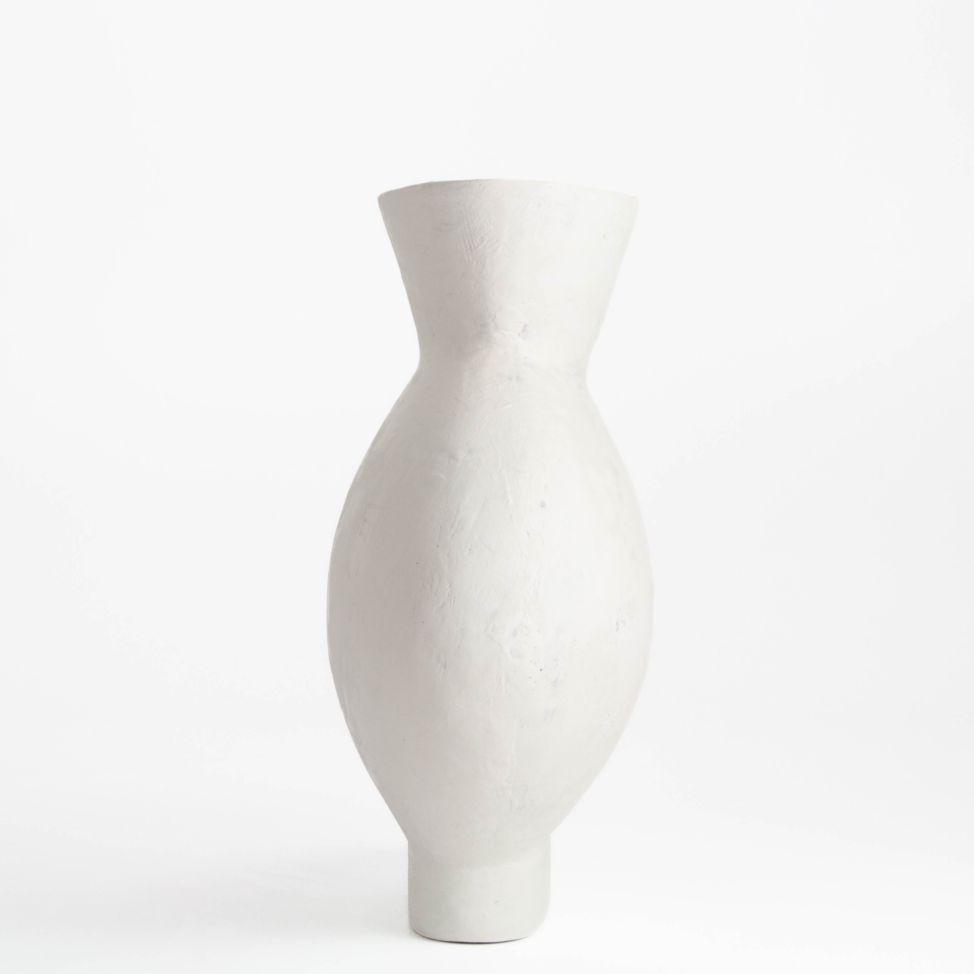 Low White Vase