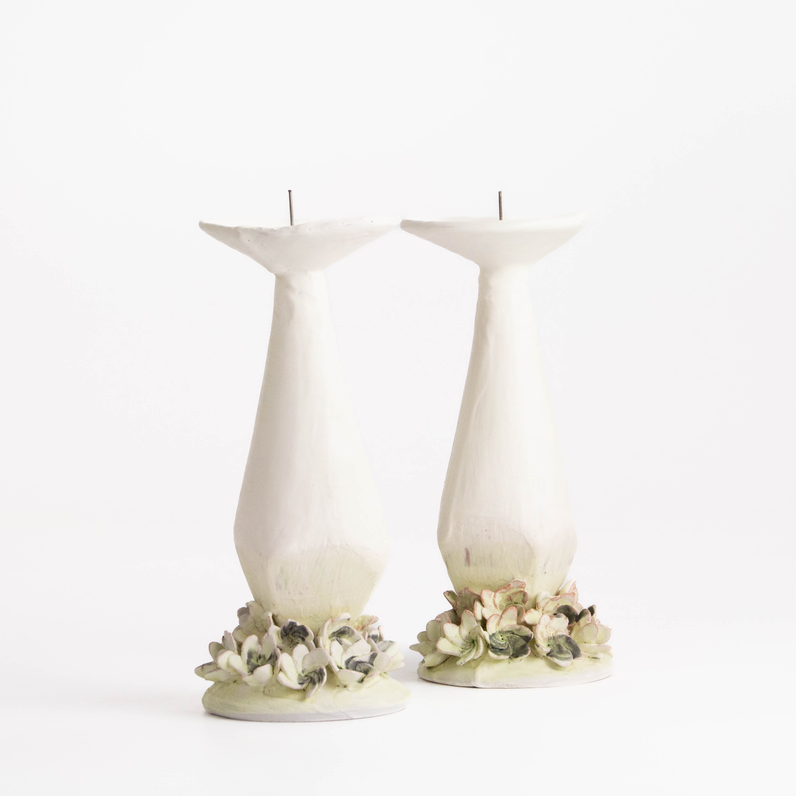 Candlestick Pair with Flowers