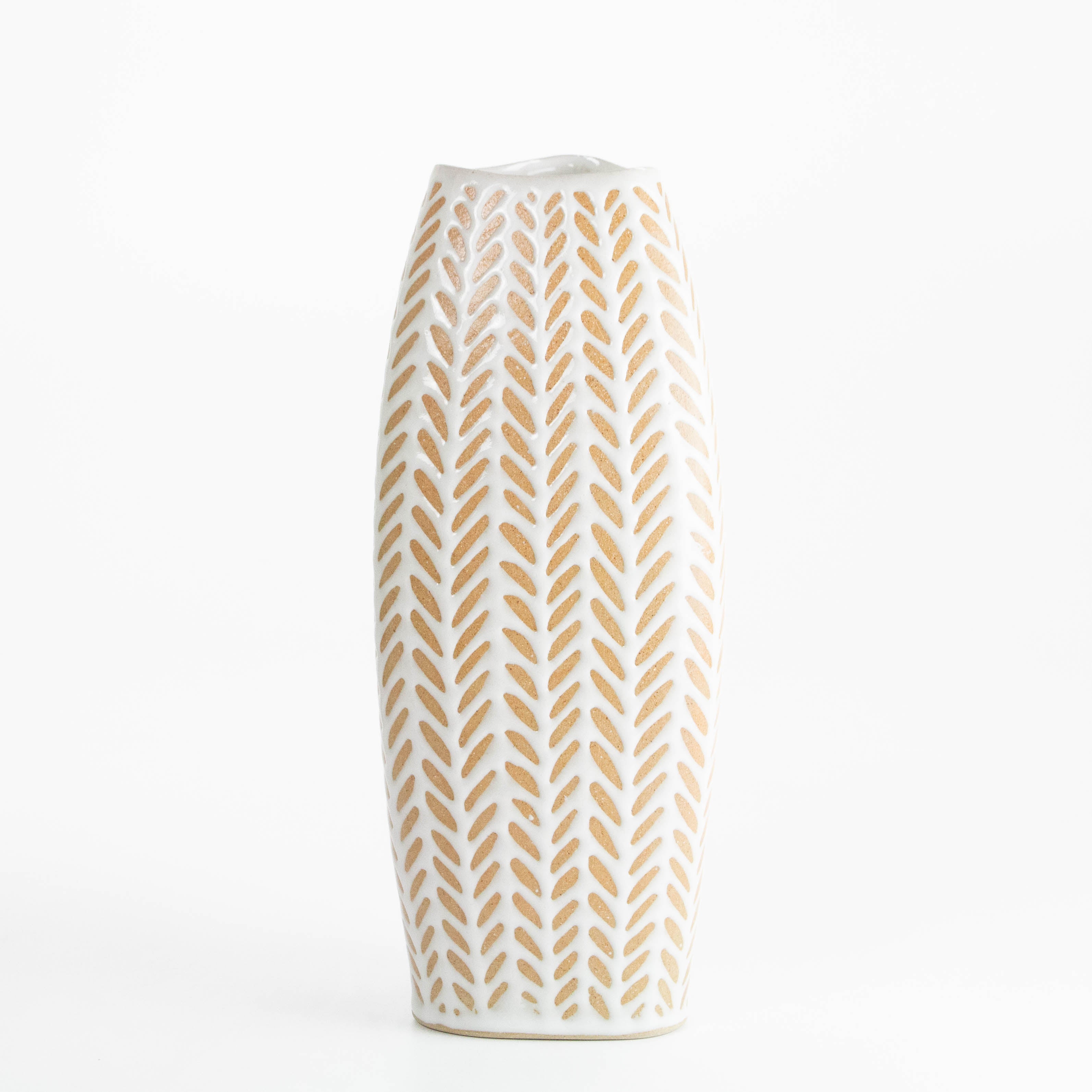 Triangular Stoneware Vase